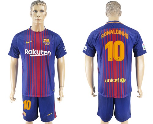 Barcelona #10 Ronaldinho Home Soccer Club Jersey